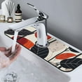 thumbnail image 7 of Logiee Modern Abstract Leaf Pattern Print Kitchen Sink Splash Guard Faucet Mat for Splash Guard Behind Faucet Drip Catcher for Kitchen,Bathroom,Sink Mat,Dish Drying Mat,Bathroom-15" X 5.5", 7 of 7