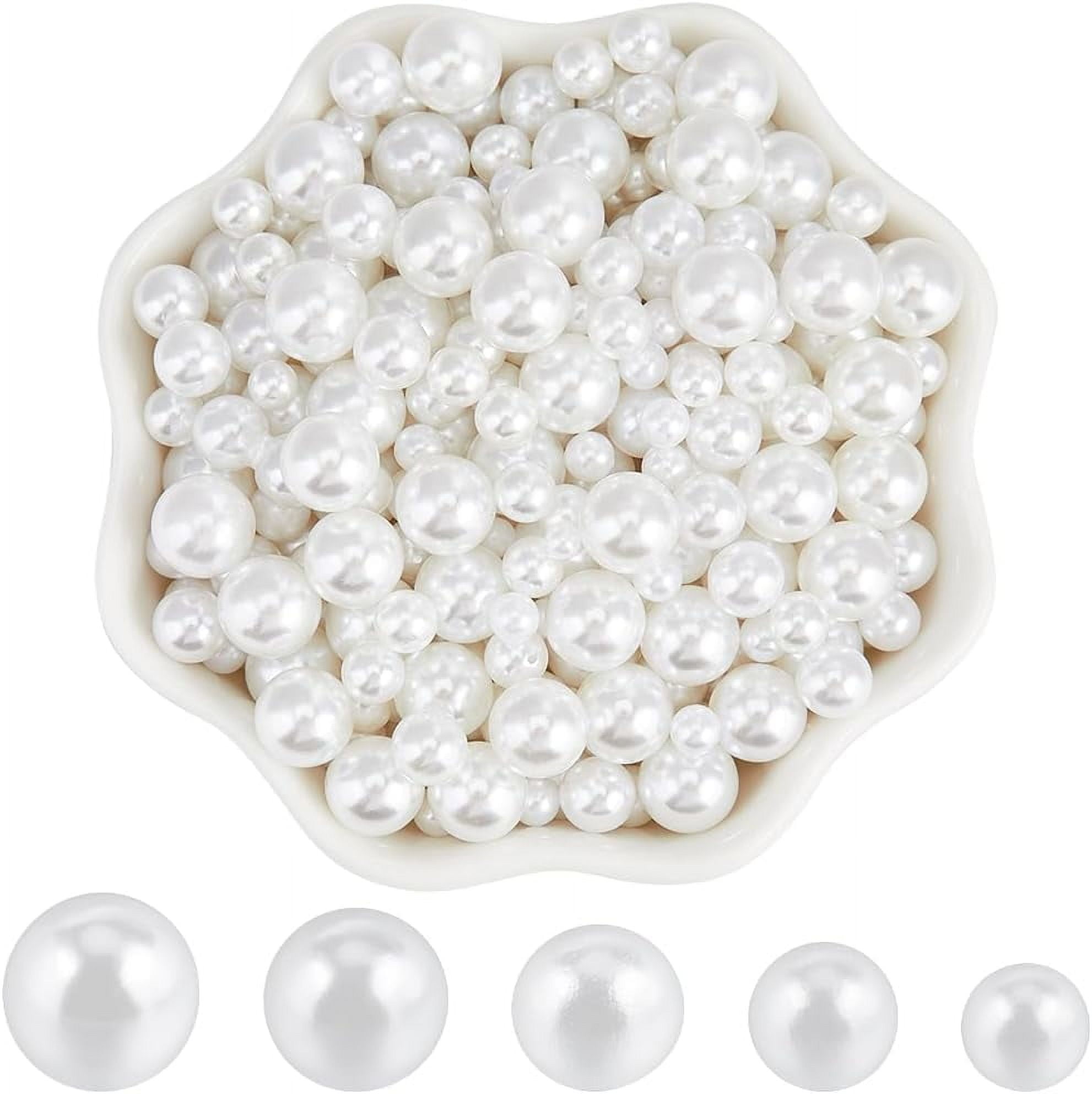 300PCS 8mm Macaron No Hole Pearls - Round Craft Beads For Vase Filler & DIY Decor