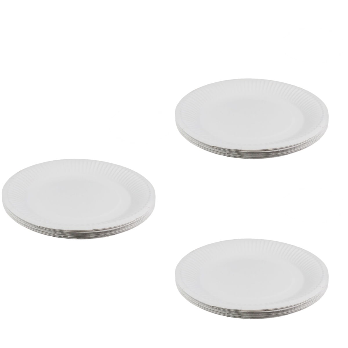 HOMEMAXS Set of 3 Paper Tray Round Paper Plates Elegant Plates White