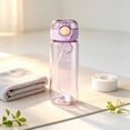 thumbnail image 4 of Water Bottle with Straw Locking Lid, 500Ml Leakproof Plastic Hydration Cup with Measurement Marks, Lightweight Portable Travel Bottle for Sports, Gym, University, 2.75x2.75x7.48 In., 4 of 6