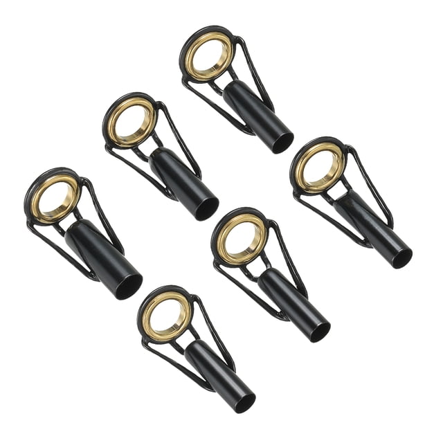 Unique Bargains Kit de Réparation de Pointe de Canne à Pêche en Acier Inoxydable 4..2-5.5mm, Remplacement de Guide d'Anneau de Canne pour Pêche, Doré 6 Pack