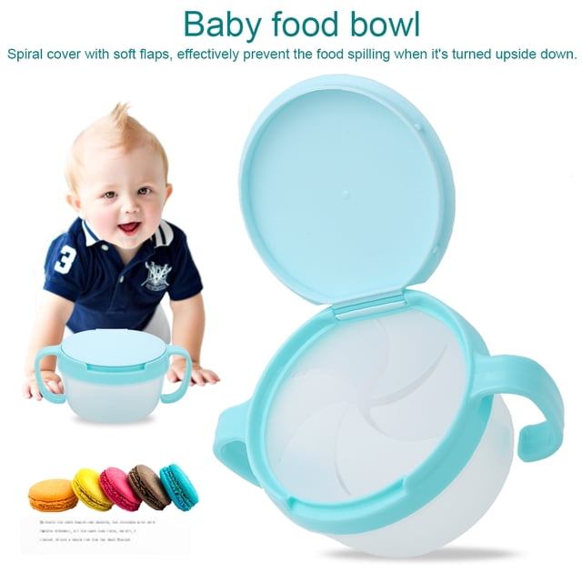 Cuenco Para Comida De Bebé, Receptor Para Dulces, Cuenco Para Aperitivos Con Doble Asa, Cubierta En Espiral Con Solapas Suaves Para Niños Y Bebés