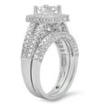 thumbnail image 2 of 2.00 Carat (Ctw) 10K White Gold Princess & Round Cut White Diamond Ladies Split Shank Vintage Style Bridal Engagement Ri, 2 of 4