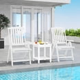 thumbnail image 2 of Costway Foldable Patio Chair with Armrest, Curved Back, Slatted Seat for Backyard Deck White, 2 of 9