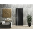 thumbnail image 4 of Modern Solid Interior Pre-Hung Door with Handle | Planum 0310 Black Matte | Single Regural Panel Frame Trims | Bathroom Bedroom Sturdy Doors-28" x 96", 4 of 7