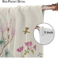 thumbnail image 6 of Floral Curtains, Retro Colored Birds Wild Flowers Herbs Nature Theme Pattern, Bedroom Living Room Blackout Curtains 2 Panel Set,52X84 Inch, 6 of 6