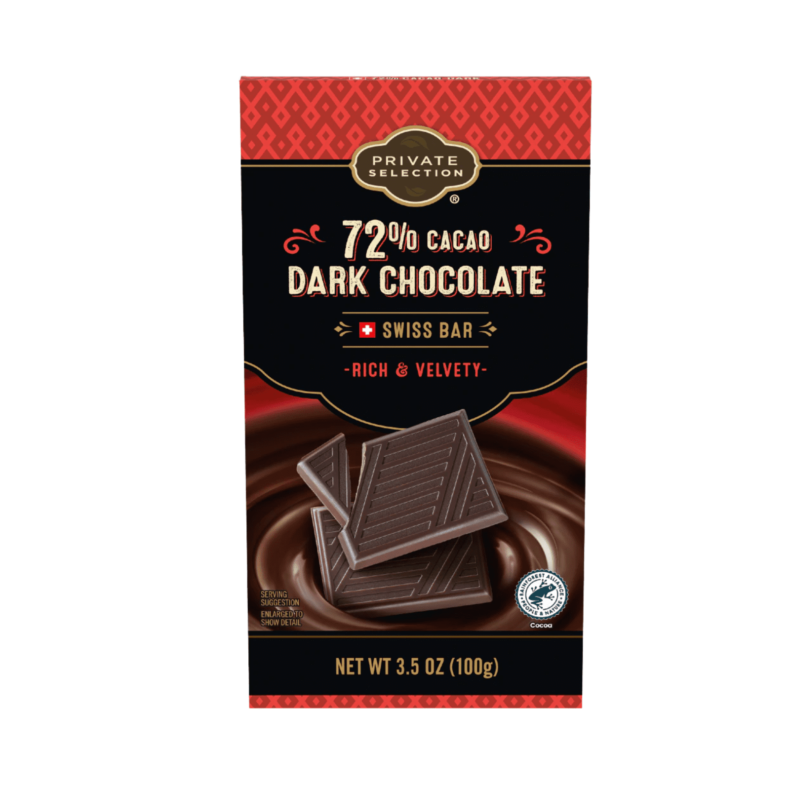 Private Selection Dark Chocolate Swiss Candy Bar 72% Cacao 3.5 oz , 3 Pack + Bonus