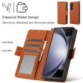 thumbnail image 6 of Wallet Case for Samsung Galaxy Z Fold 4 with [RFID Blocking] Card Holder Kickstand with Lanyard,Magnetic Clasp PU Flip Leather Shockproof Full-body Phone Case for Samsung Galaxy Z Fold 4,Brown, 6 of 9