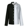 thumbnail image 4 of Toonshare Save up under 50% Womens Blouses and Tops Elegant Women's Long Sleeve Two-Tone Collar Button-Down Shirt, 4 of 4