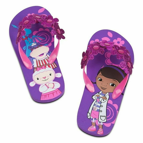 Disney Store Doc Mcstuffins Flip Flops Sandals Shoes Girl Size 13/1