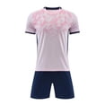 thumbnail image 5 of Youth Soccer Clothes Ndbuld Children's Short Sleeve Top With Elastic Waist Shorts Sportswear And Soccer Set For Middle And Big Kids Pink L, 5 of 5