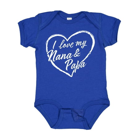 

Inktastic I Love My Nana and Papa in White Chalk Heart Gift Baby Boy or Baby Girl Bodysuit