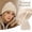 Beige, variant on Unisex Distressed Ribbed Knit Pointed Hat, Warm Cuffed Winter Slouchy Pullover Cap for Men Women