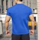 thumbnail image 4 of Blusas y camisas de manga corta y cuello redondo para hombre. Blusas casuales de verano para hombre, de manga corta, de color liso, con cuello redondo, para fitness. Blusas de poliéster para hombre., 4 of 5