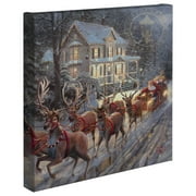 Thomas Kinkade Here Comes Santa Claus - 14" x 14" Gallery Wrapped Canvas