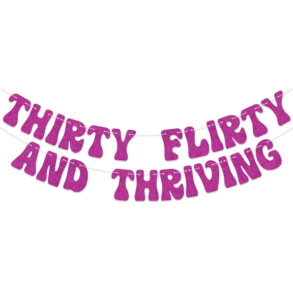 Thirty Flirty And Thriving Banner 30th Birthday Decorations 30 Flirty And Thriving Rose Red