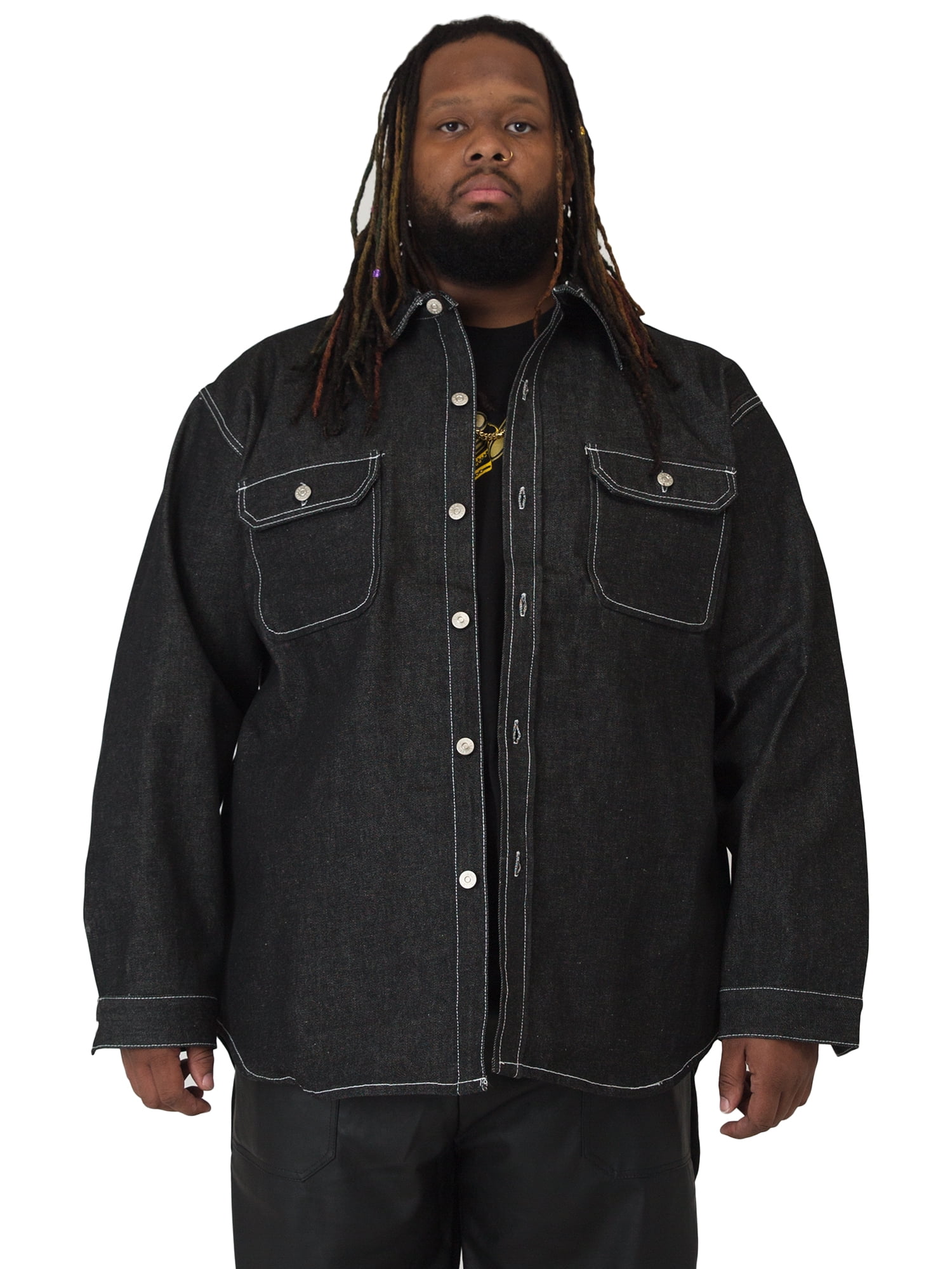 Vibes Big Men Button Down CPO Denim 