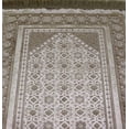 thumbnail image 4 of Modefa Velvet Prayer Rug with Prayer Beads Turkish Janamaz Sajadah Floral Stamp Luxury Plush (Mink), 4 of 8