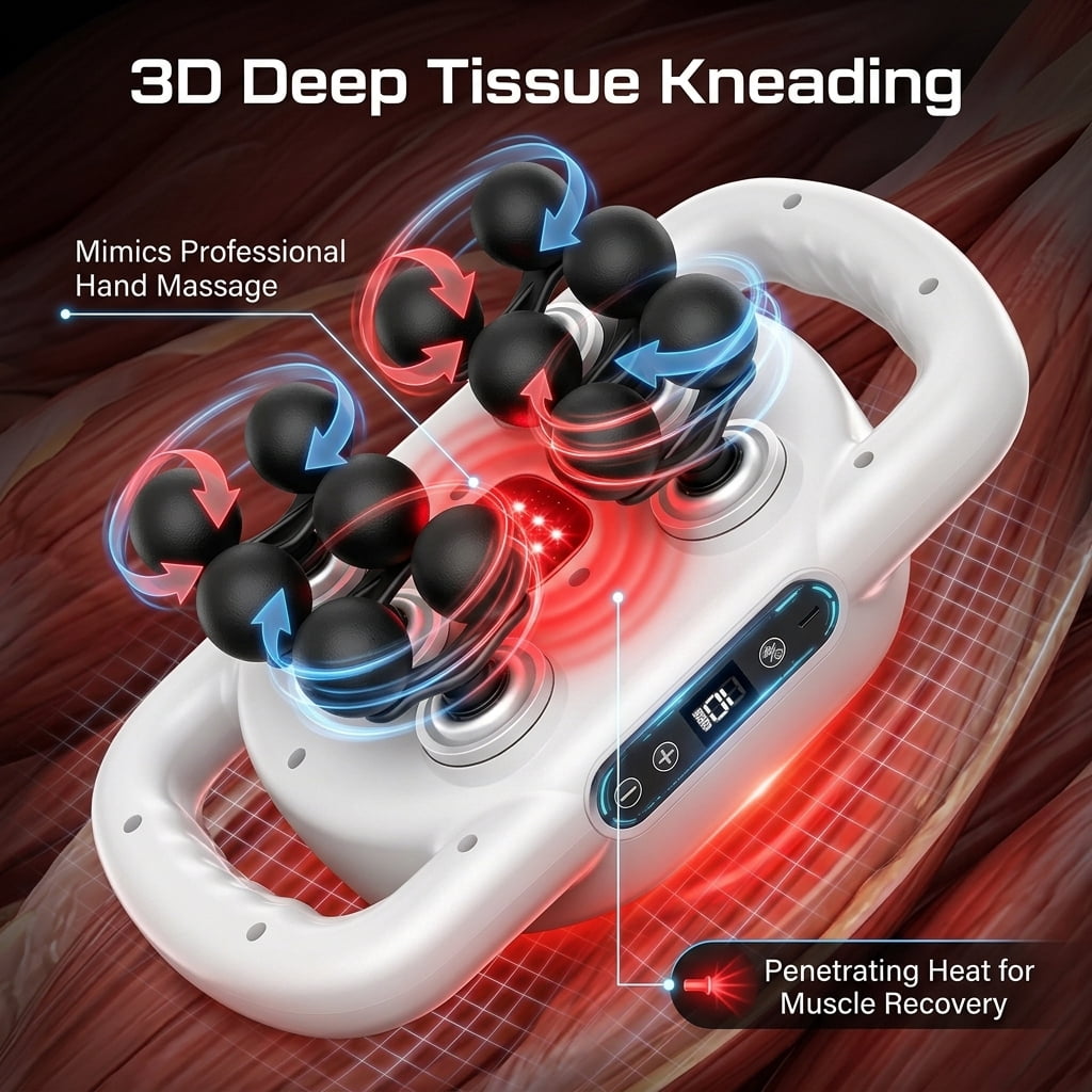12-Head Deep Tissue Massage Gun | 9-Mode Quiet Muscle Pain Relief Tool