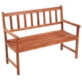 thumbnail image 2 of Banco de patio VidaXL, diseño rústico de madera de acacia, 120 cm, con cojín, 2 of 9