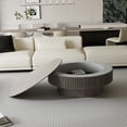 thumbnail image 3 of YWEN 39.37'' Round Coffee Table with Storage, Solid Wood Veneered Modern Drum Coffee Table Accent Tea Table for Living Room, Bedroom, Apartment or Office, 3 of 18