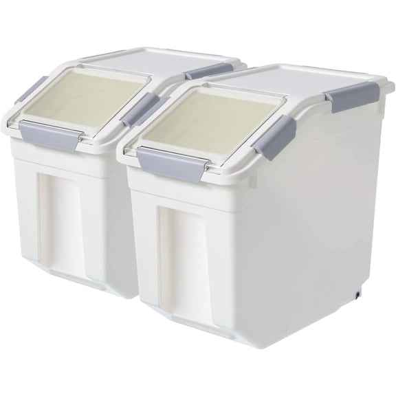 2  Airtight Flour Storage Container With Scoop,Dry , Sugar, Baking Supplies,Rice Container Set --  Storage Container,  Birds  Bin(20 lb)