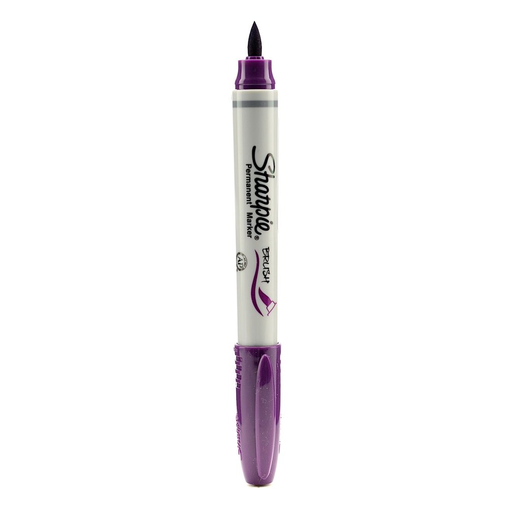 Brush Tip Permanent Markers purple (pack of 12)