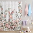 thumbnail image 4 of Shower Curtain for Bathroom Easter Bunny Garland Leaves Waterproof Bath Curtains Shower Curtains with Hooks,Country Rabbit Leaves Bathroom Curtain Privacy Drapes for Bathtubs Toilet 36x72in, 4 of 9