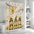 thumbnail image 5 of Yellow Bees Gnomes Shower Curtain, Waterproof Shower Curtains for Bathroom, Spring Floral Branches Pastoral Washable Fabric Bathtub Curtain Set Bath Decor with 12 Hooks 72"x78", 5 of 6