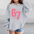 thumbnail image 2 of 67 shirt G'irls Cartoon Print Hooded Sweatshirt Long Sleeve Pocket Pullover Outerwear Casual Athletic Hoodie For K'ids, 2 of 4
