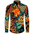 thumbnail image 2 of Nueva camisa para hombre, Dashiki, estampado africano, camisetas de manga larga, camisetas tradicionales para parejas, ropa de calle de estilo étnico de hip hop con solapa, 2 of 5