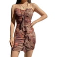 thumbnail image 2 of TRKIYQC marrón Hada Mini vestido 90s Vintage Spaghetti Strap volantes Vestido corto encaje Boho fiesta vacaciones vestido mujer Y2K Streetwear TRKIYQC moderno, 2 of 9
