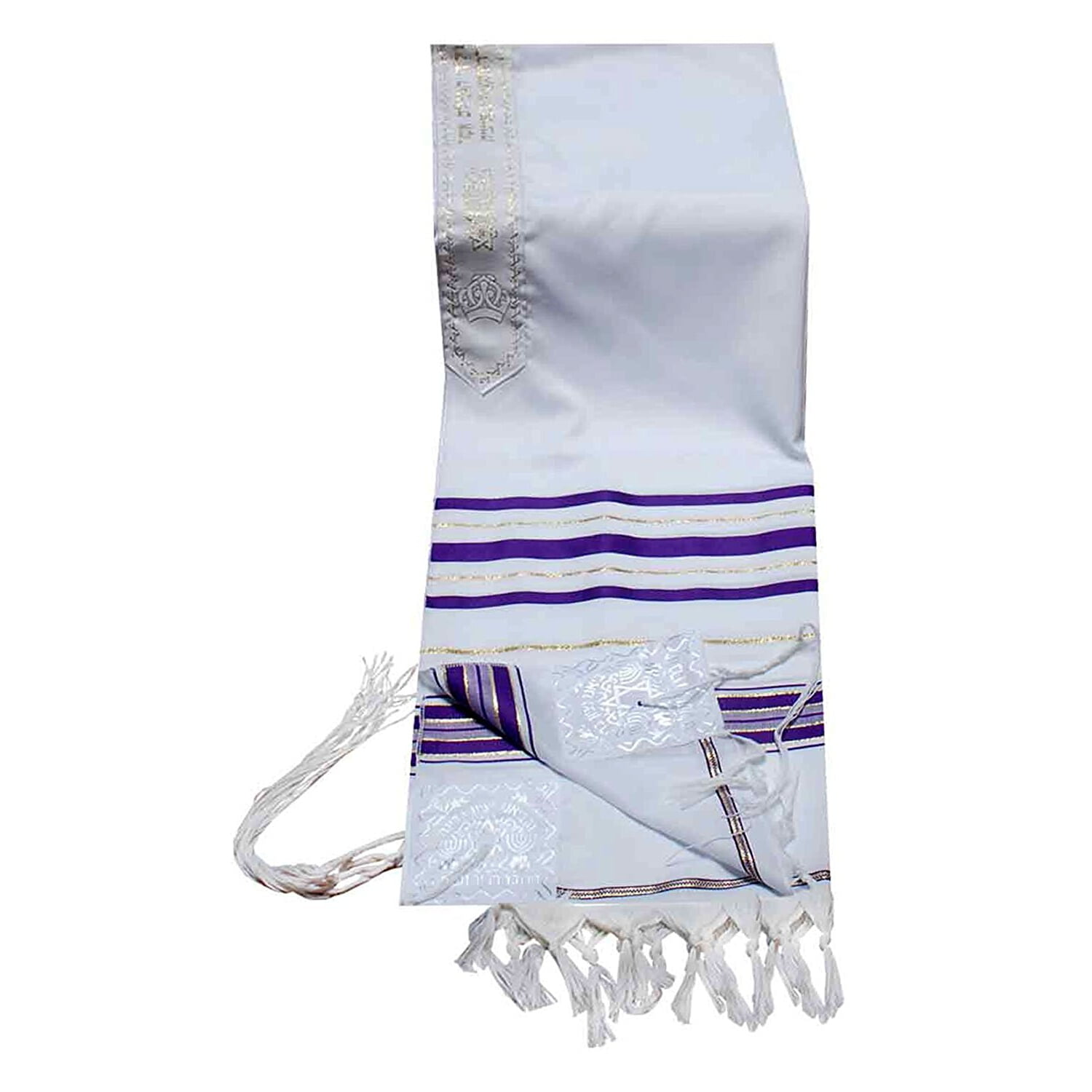 talitnia blue and silver acrylic tallit prayer shawl