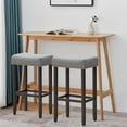thumbnail image 2 of Costway Saddle Bar Stools Ergonomic Nailhead Design Gray (Set of 2), 2 of 11