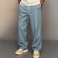 thumbnail image 2 of VV AVEORS Mens Workout Pants Baggy Casual Straight Leg Elastic Waisted Drawstring Sweatpants Breathable Outdoor Trousers Light Gray 3XL, 2 of 4