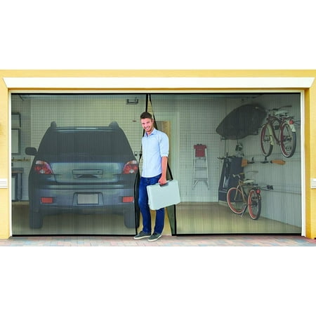 Jobar’s JB4869 Double Garage Screen Door – Allows Air Circulation – Prevents Bugs and Insects from Entering – Nylon Mesh Material – Black, GARAGE.., By