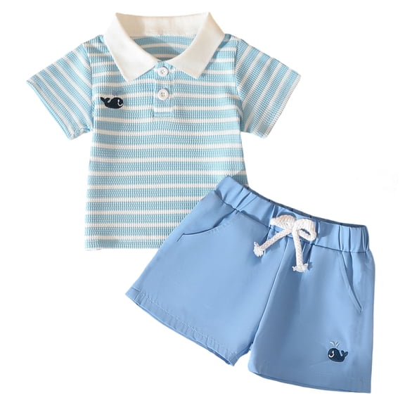 GXWEA Toddler Boy Summer Outfits 24 Month Boy Clothes Toddler Baby Boys Clothes Set Short Sleeve T-Shirt And Shorts Summer 2 Pcs Outfit