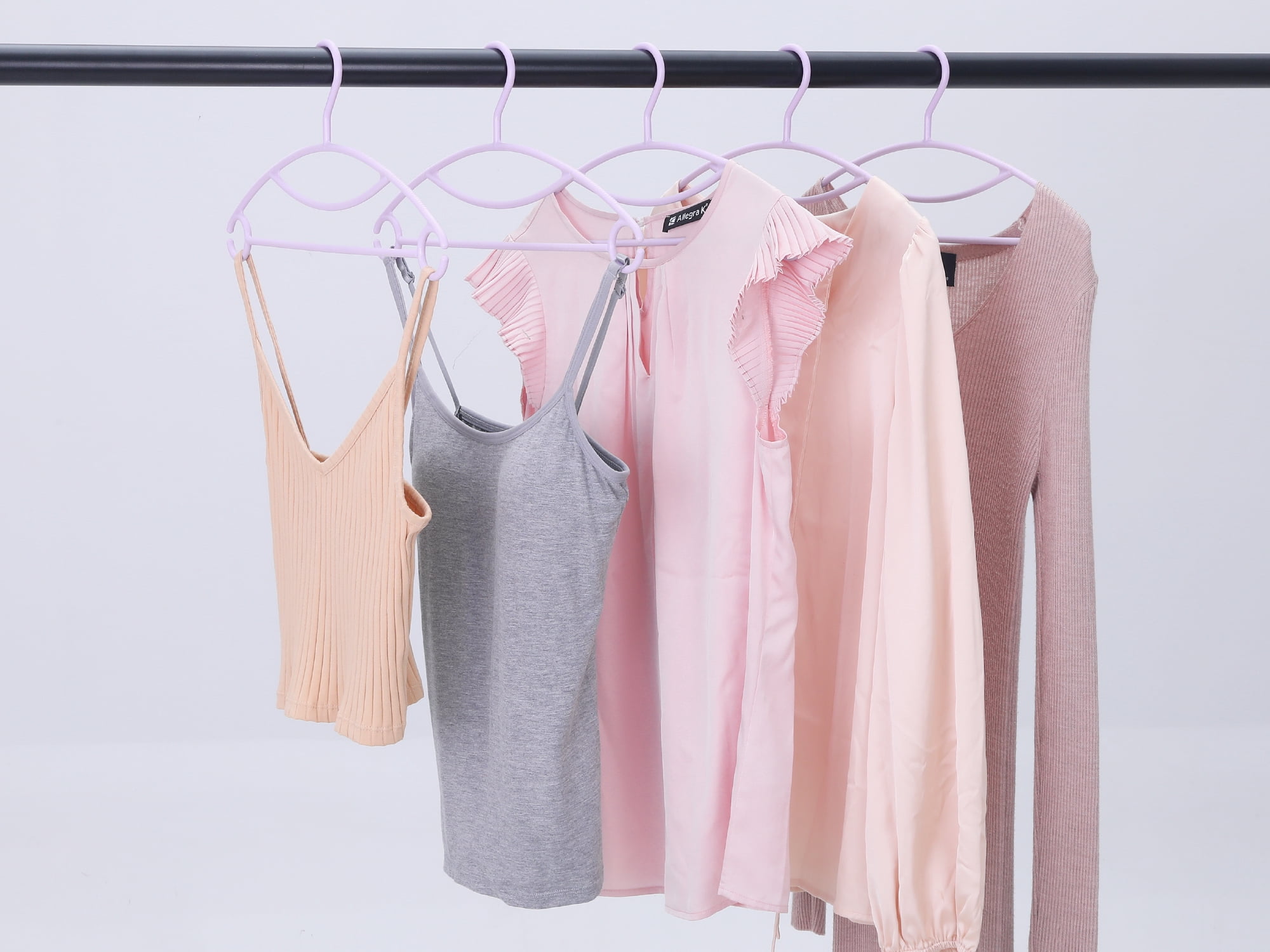 Unique Bargains Non-Slip Space Saving Clothes Hangers 10 Pack Light Purple