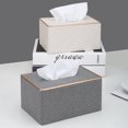 thumbnail image 3 of Funda para caja de pañuelos TUNC Caja de pañuelos de cuero PU rectangular Sencillez, 3 of 5