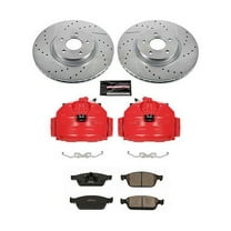 PowerStop Front Z23 Evolution Sport Brake Pad and Rotor Kit with Red Powder Coated Calipers Fits: FORD Select Models KC6349