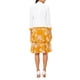 thumbnail image 3 of Conjunto de vestido y chaqueta INSPIRE CHIC para mujer de 2 piezas, vestido sin mangas de gasa con flores y conjunto de chaqueta de panel contrastante, blanco y amarillo, talla S, 3 of 6
