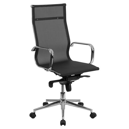 Flash Furniture High Back Black Mesh Executive Swivel Office Chair with Synchro-Tilt Mechanism