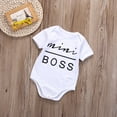 thumbnail image 6 of Seyurigaoka Unisex Baby Short Sleeve Jumpsuit, Letter Printed Casual Bodysuit, 6 of 7
