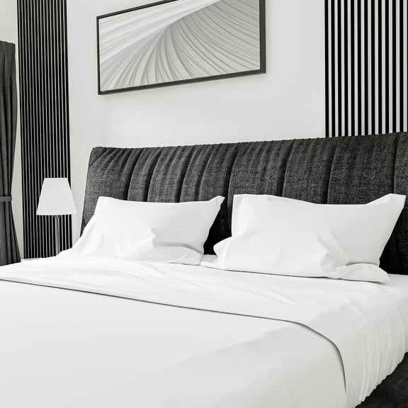 Salt Earth King 4 Piece Sheet Set 100% Cotton with 16 Inch Deep Pockets Easy Fit Sateen Weave Luxury Sheets & Pillowcases Extra Soft Breathable & Wrinkle Free - SnowDrop