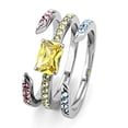 thumbnail image 4 of Luxe Jewelry Designs 3-Piece Women's Stainless Steel Ring Set with Yellow Topaz CZ, Size 8, 4 of 4