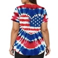 thumbnail image 5 of Iaqnaocc 4th of July Scrub Tops Women Patriotic Oversized American Flag Butterfly Nurse Working Uniforms Stretchy V-Neck Side Slits Scrub Shirt July 4th Celebration Nursing Scrubs Multicolor XL, 5 of 5