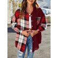 thumbnail image 4 of Txlixc Chaquetas a cuadros para mujeres, solapas y botones de manga larga, chaquetas y abrigos casuales Txlixc moda, 4 of 9