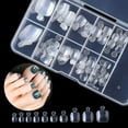 thumbnail image 1 of Acrylic Faux Toenails Full Coverage, 100 Faux French Toenails 10 Sizes with Box, 1 of 5