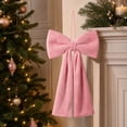 thumbnail image 6 of Christmas Decorations Velvet Bow Ornament Handmade Soft Hanging Bow With Rope For Tree Wreath Garland Wall Door Decor, 6 of 7