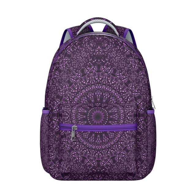 Vintage Mandala Design Students Backpack Fashion Backpack with Fusion of Colors Mandala and Boho Floral Artistic Pattern, Comfortable and Durable for School